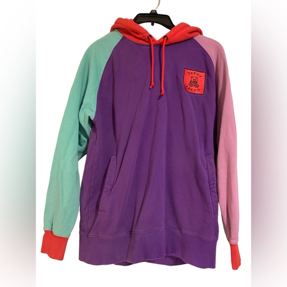 Teddy Fresh Mens hoodie size Large colorblock heavyweight - Picture 3 of 10